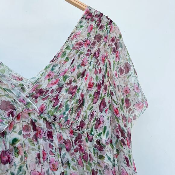 Dolce & Gabbana Authentic Silk Floral Sheer Mini Dress Pink Cottage 4 Fairy 40 - Picture 9 of 12